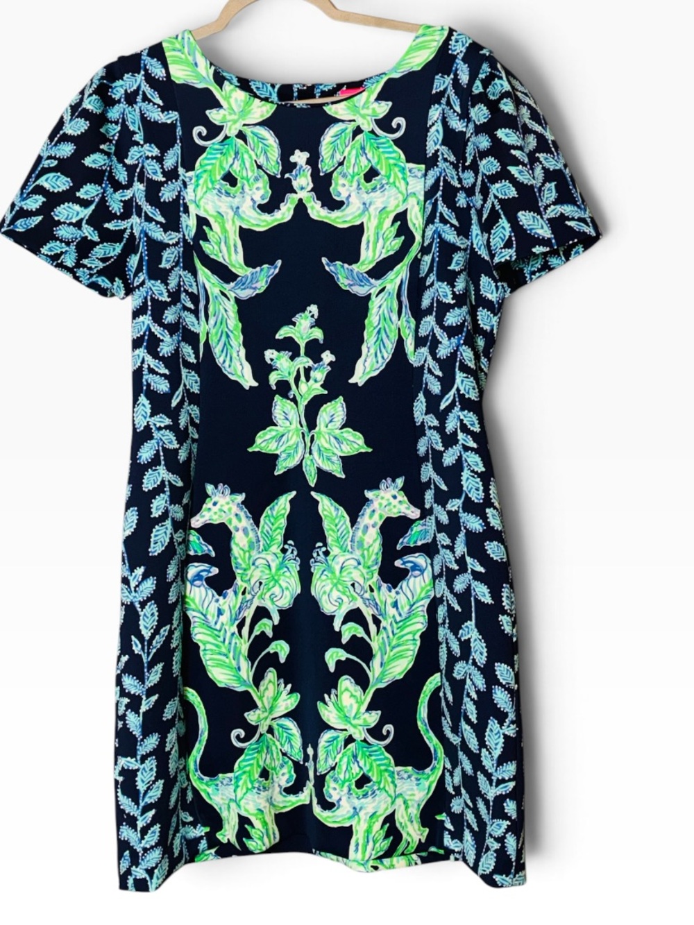 Lilly Pulitzer Lelicia in High Tide Navy & Sweet Parakeet Engineered Knit Dress